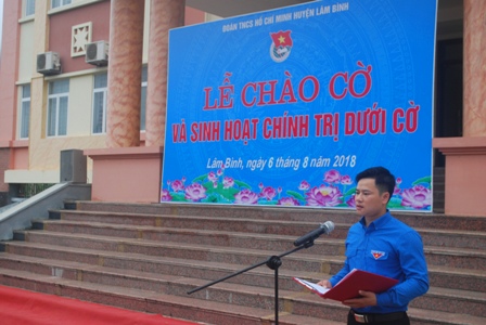 Huyện đoàn Lâm Bình tổ chức Lễ chào cờ và sinh hoạt chính trị dưới cờ tháng 8 năm 2018